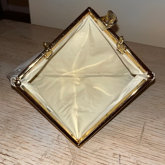 Vintage White Alligator Leather 1950’s Clutch Handbag Purse Formal - Picture 11 of 16